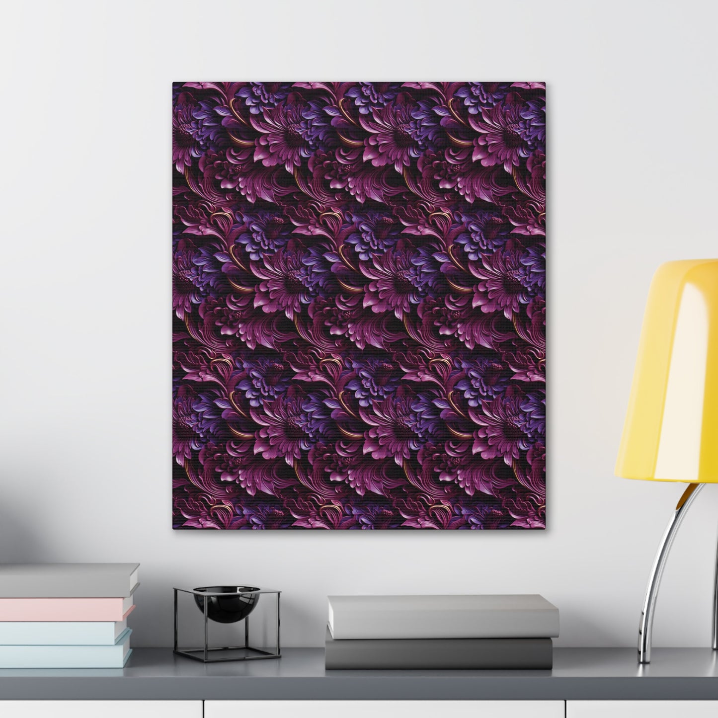 Purple Florals Canvas Gallery Wrap