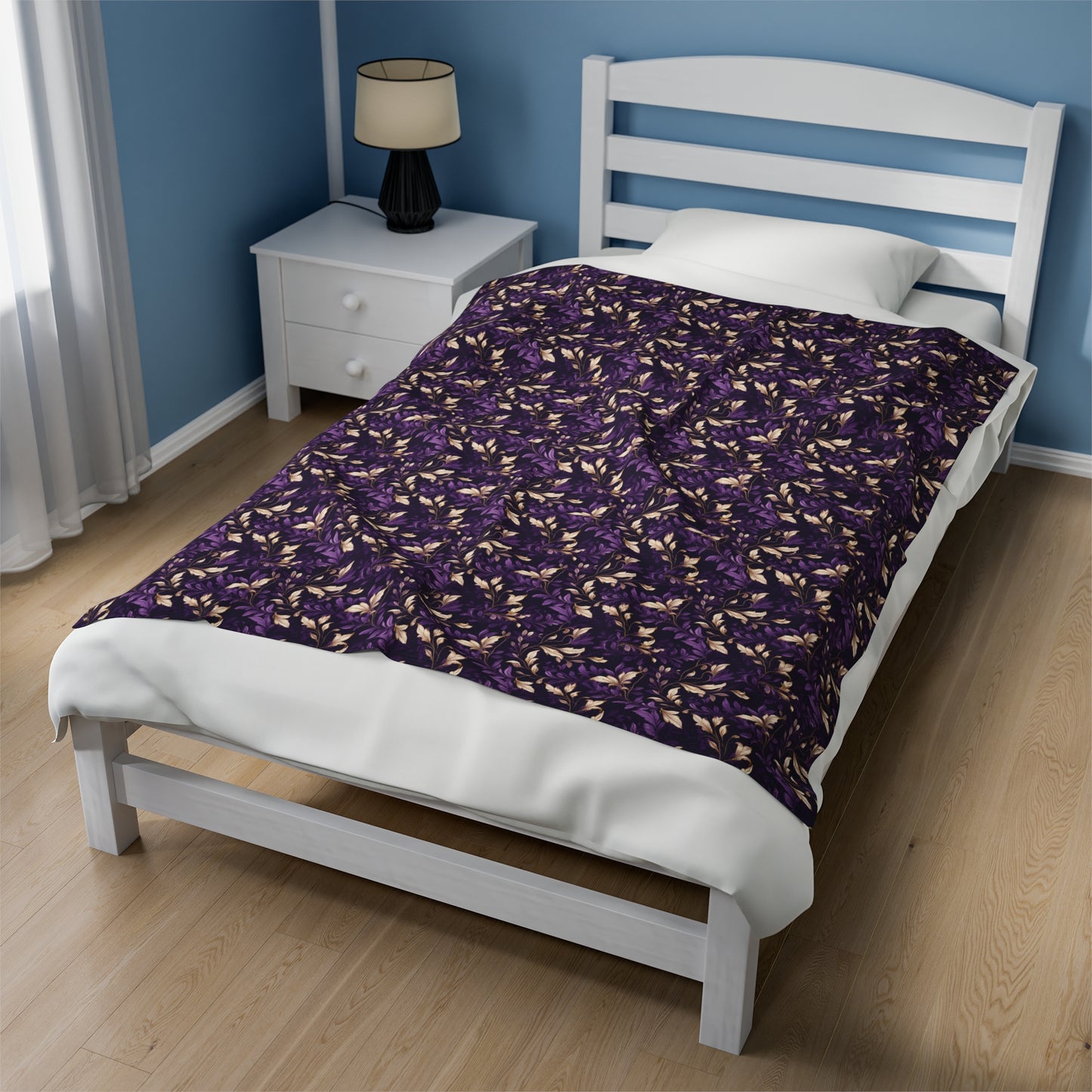 Purple Leaves Velveteen Plush Blanket