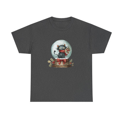 Snowglobe Cat Unisex Heavy Cotton Tee
