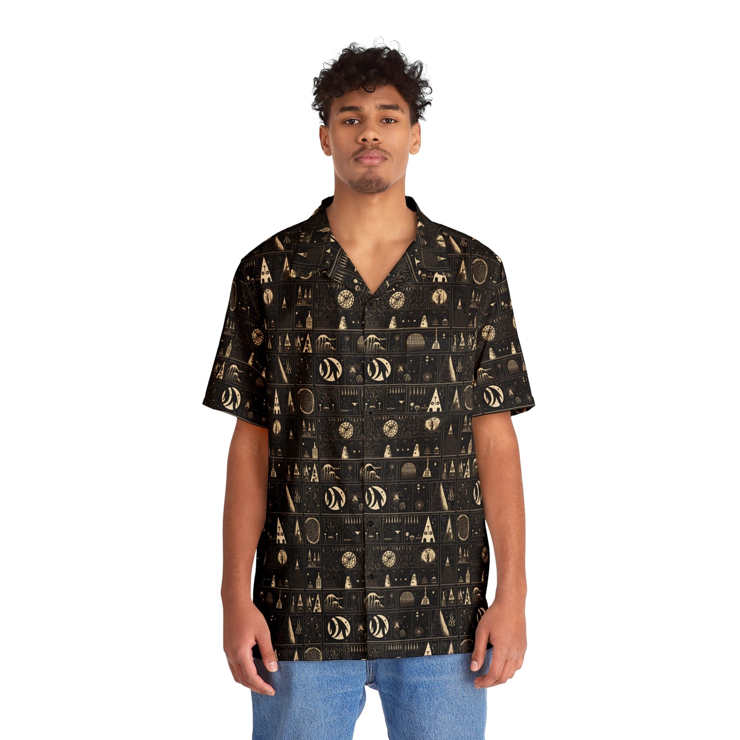 Cursed Sigils Men's Hawaiian Shirt (AOP)