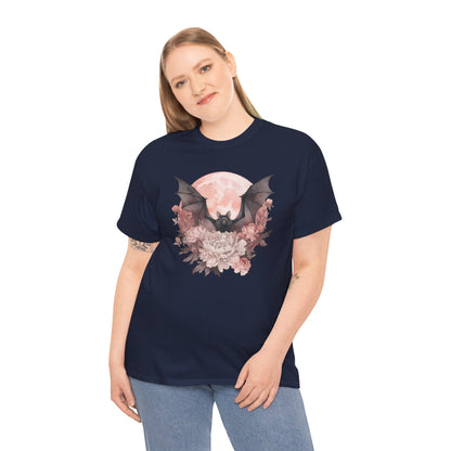 Strawberry Moon Bat Unisex Heavy Cotton Tee
