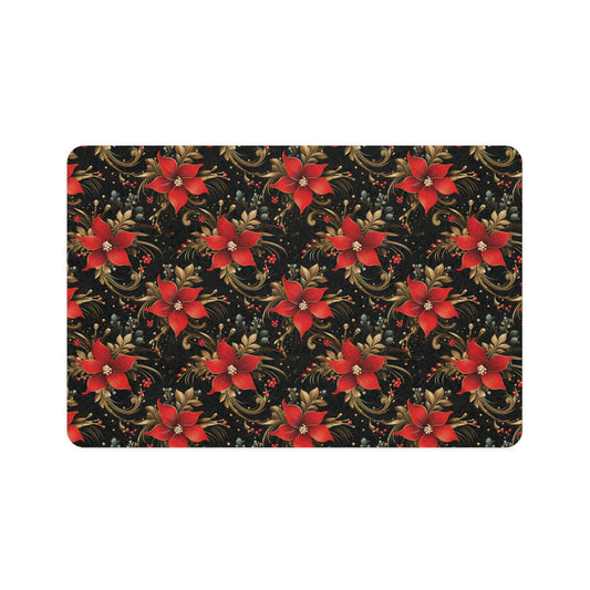 Pretty Poinsettias Pet Food Mat (12x18)