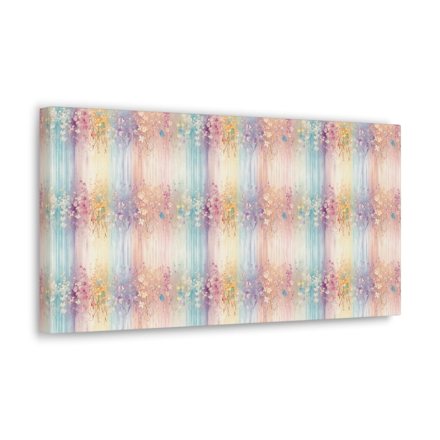 Floral Stripes Canvas Gallery Wrap