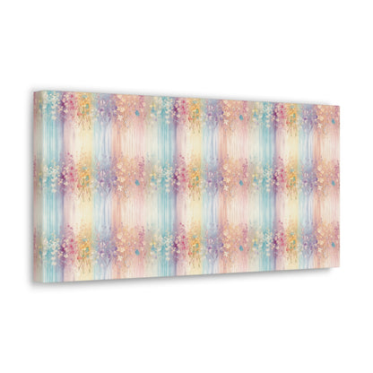 Floral Stripes Canvas Gallery Wrap