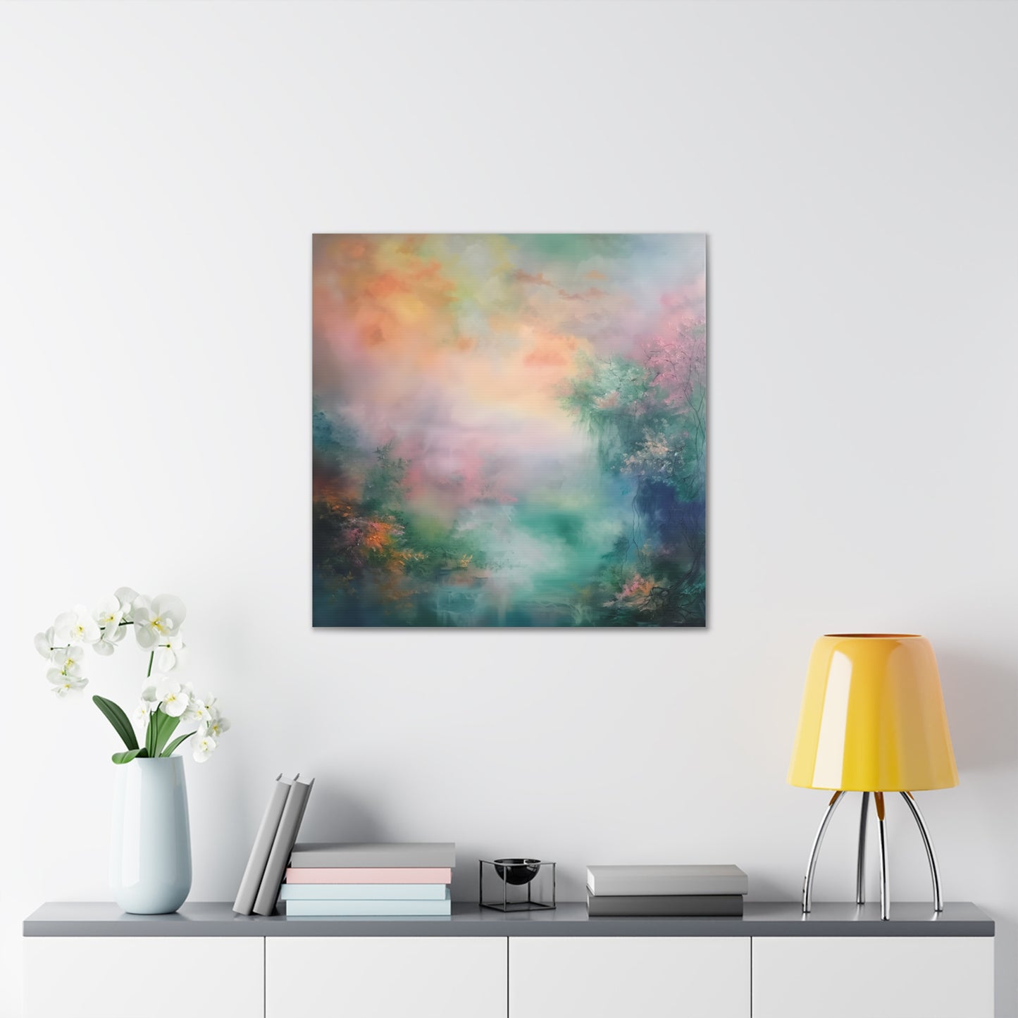 Misty Lake Canvas Gallery Wraps