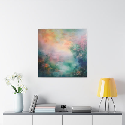 Misty Lake Canvas Gallery Wraps