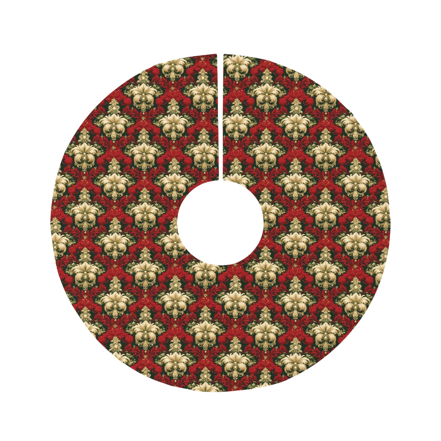 Christmas Damask Round Tree Skirt
