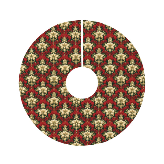 Christmas Damask Round Tree Skirt