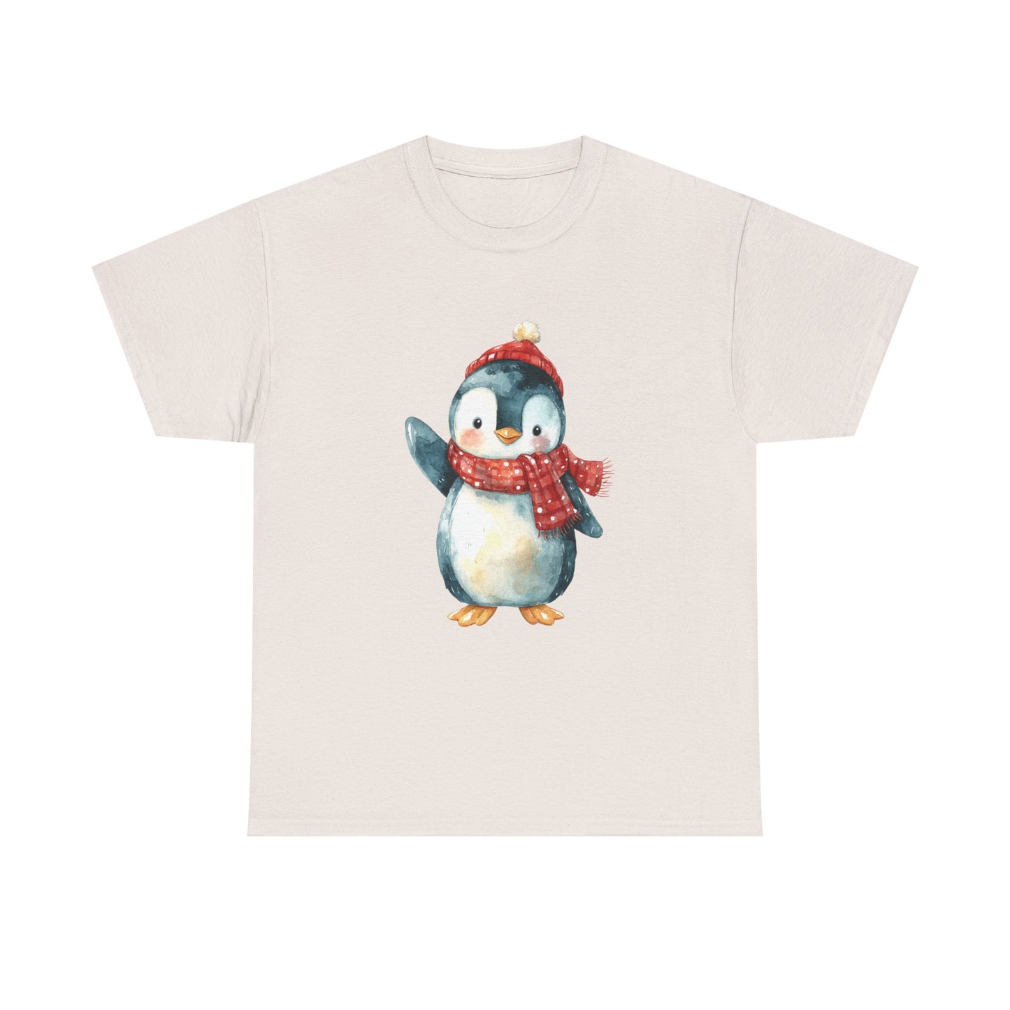 Festive Penguin Unisex Heavy Cotton Tee