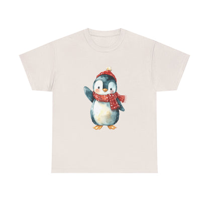 Festive Penguin Unisex Heavy Cotton Tee