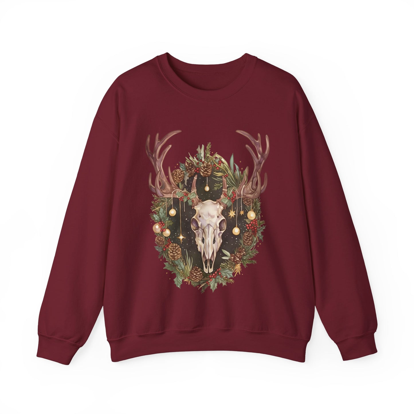 Reindeer Skull Unisex Heavy Blend™ Crewneck Sweatshirt