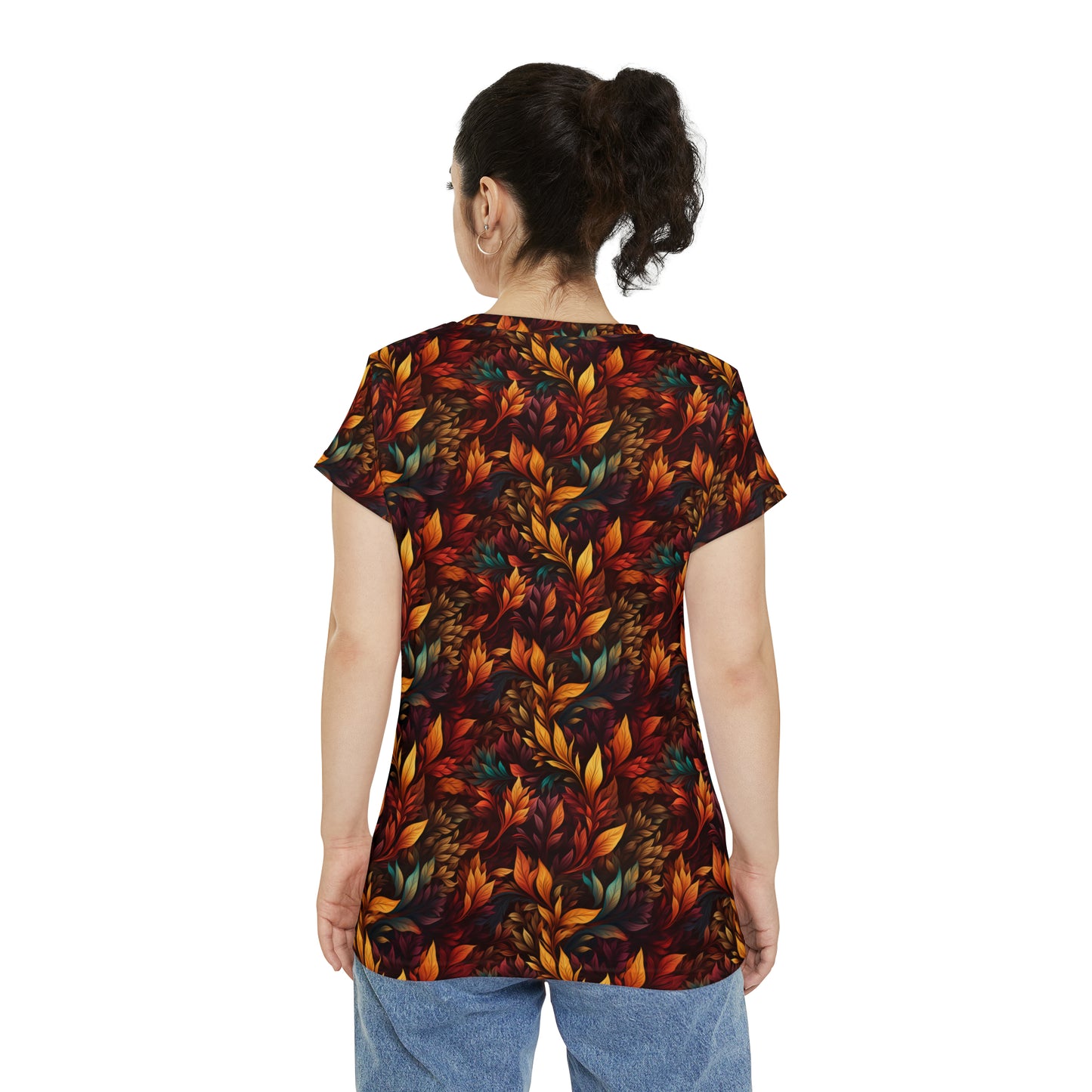 Fall Leaves Women's Short Sleeve Shirt (AOP)