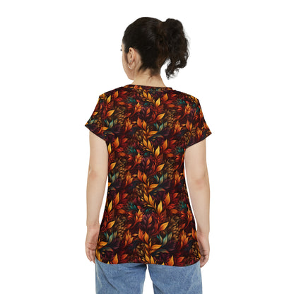 Fall Leaves Women's Short Sleeve Shirt (AOP)