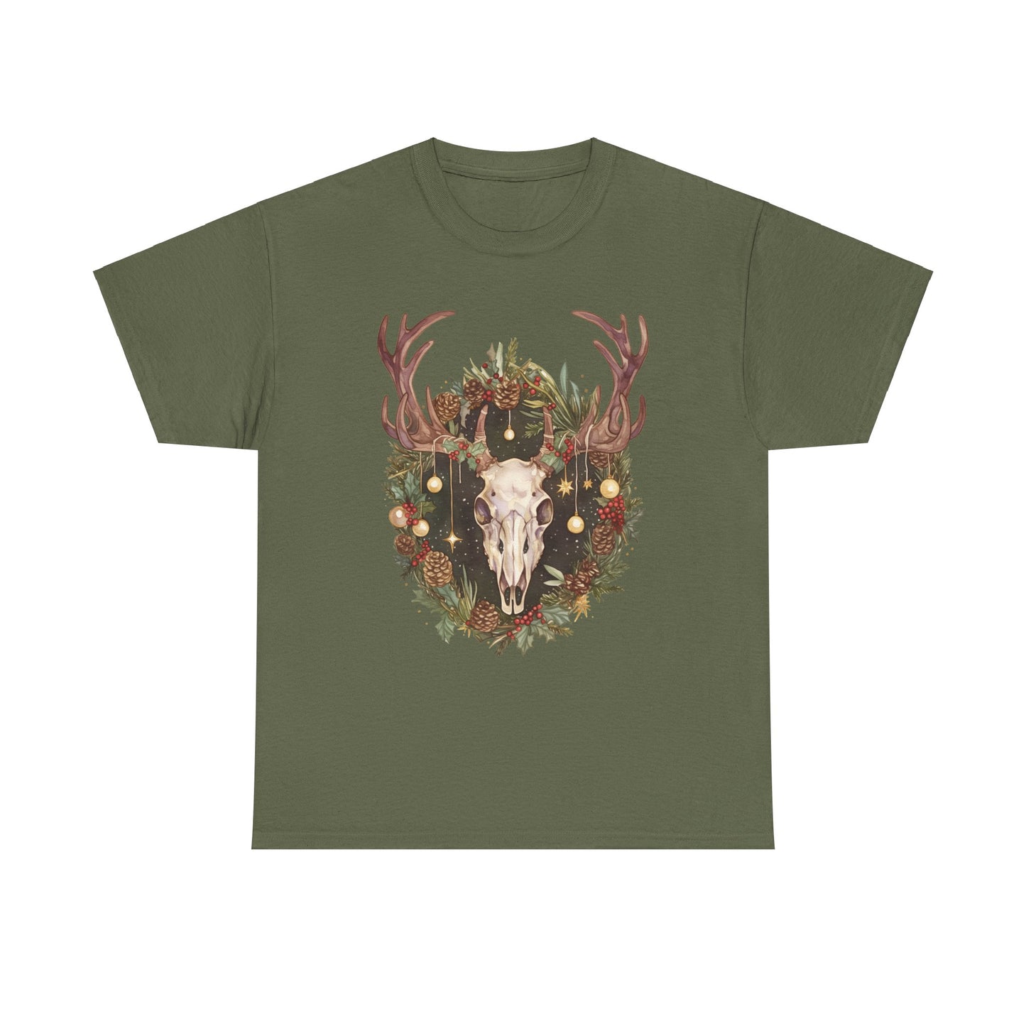 Reindeer Skull Unisex Heavy Cotton Tee