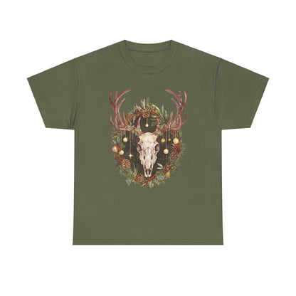 Reindeer Skull Unisex Heavy Cotton Tee