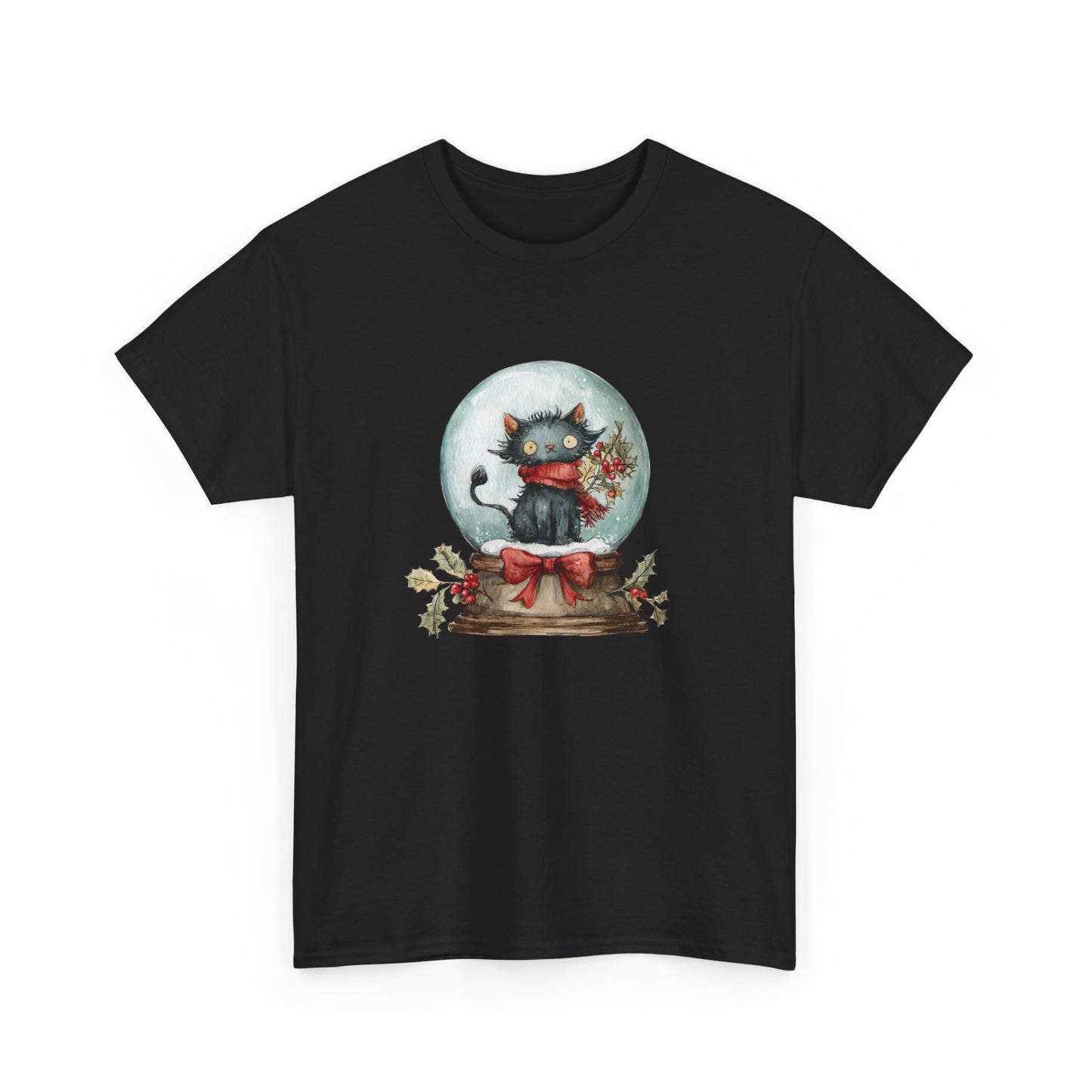 Snowglobe Cat Unisex Heavy Cotton Tee