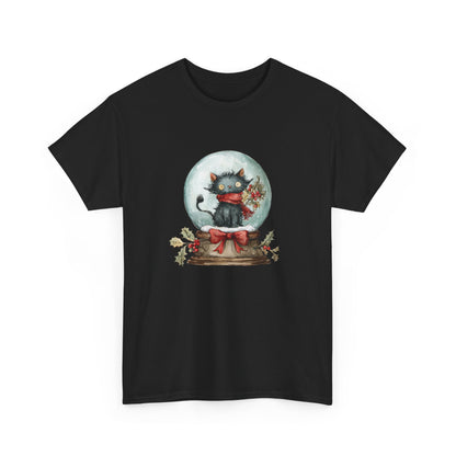 Snowglobe Cat Unisex Heavy Cotton Tee