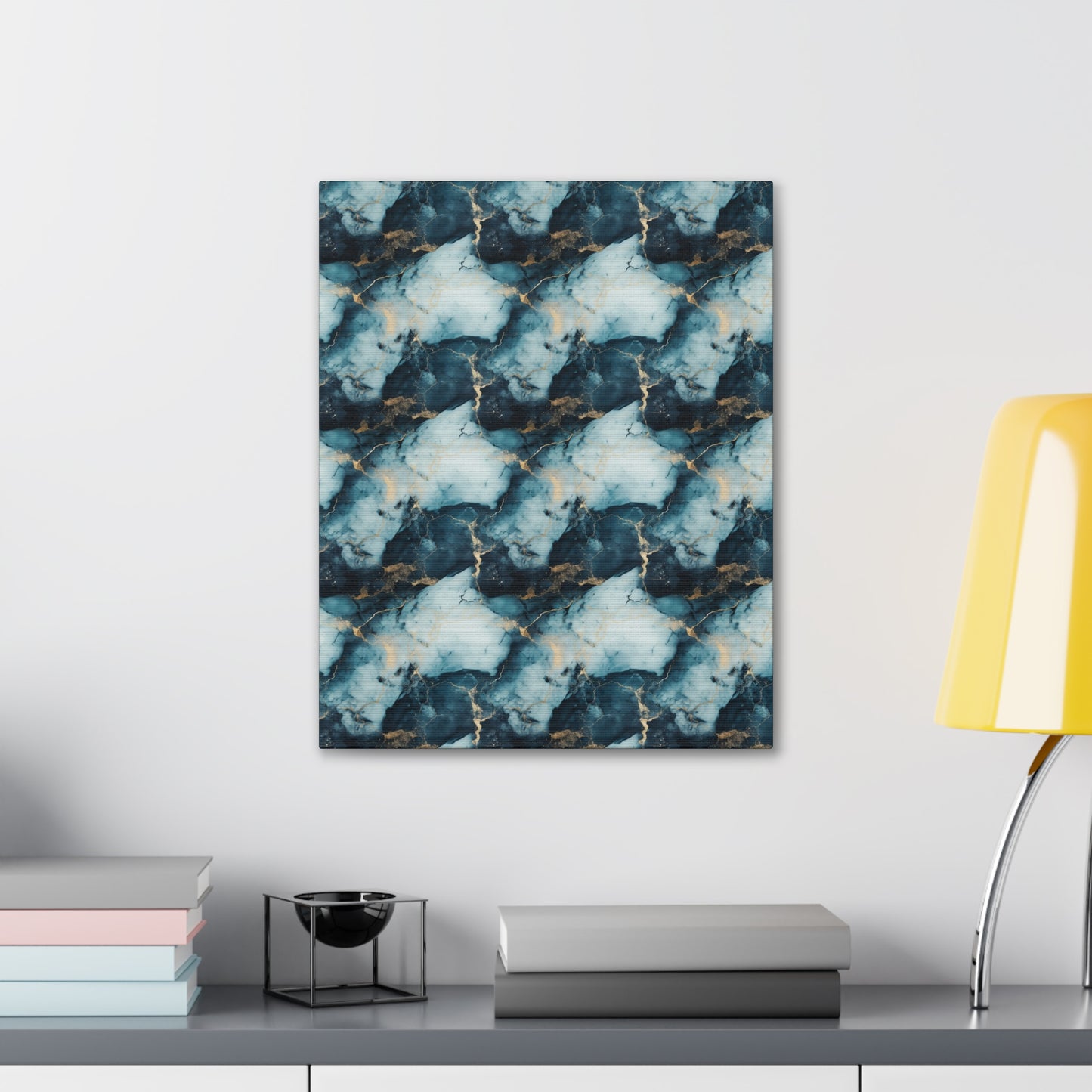 Cool Blue Marble Canvas Gallery Wrap