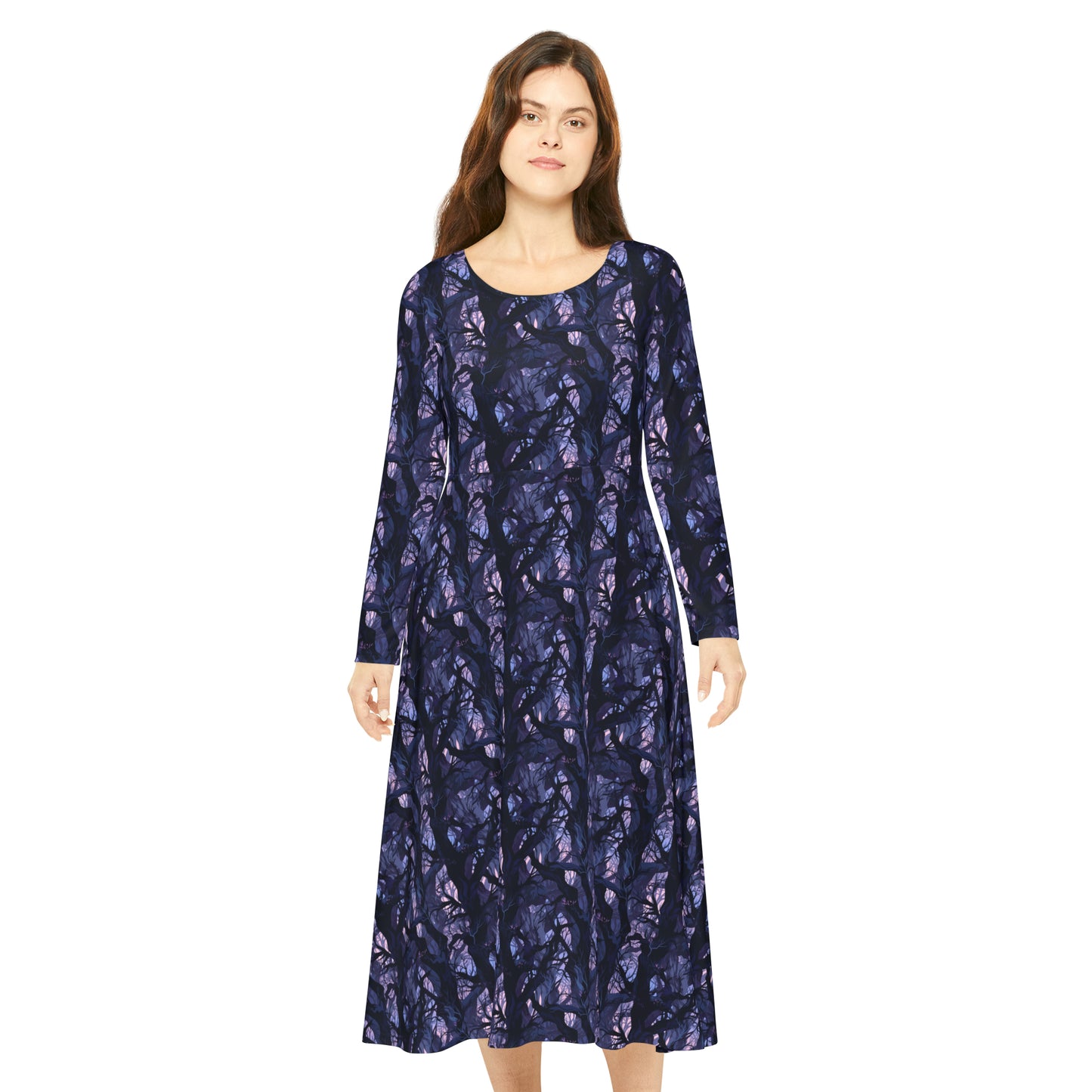 Haunted Forest Women's Long Sleeve Dance Dress (AOP)