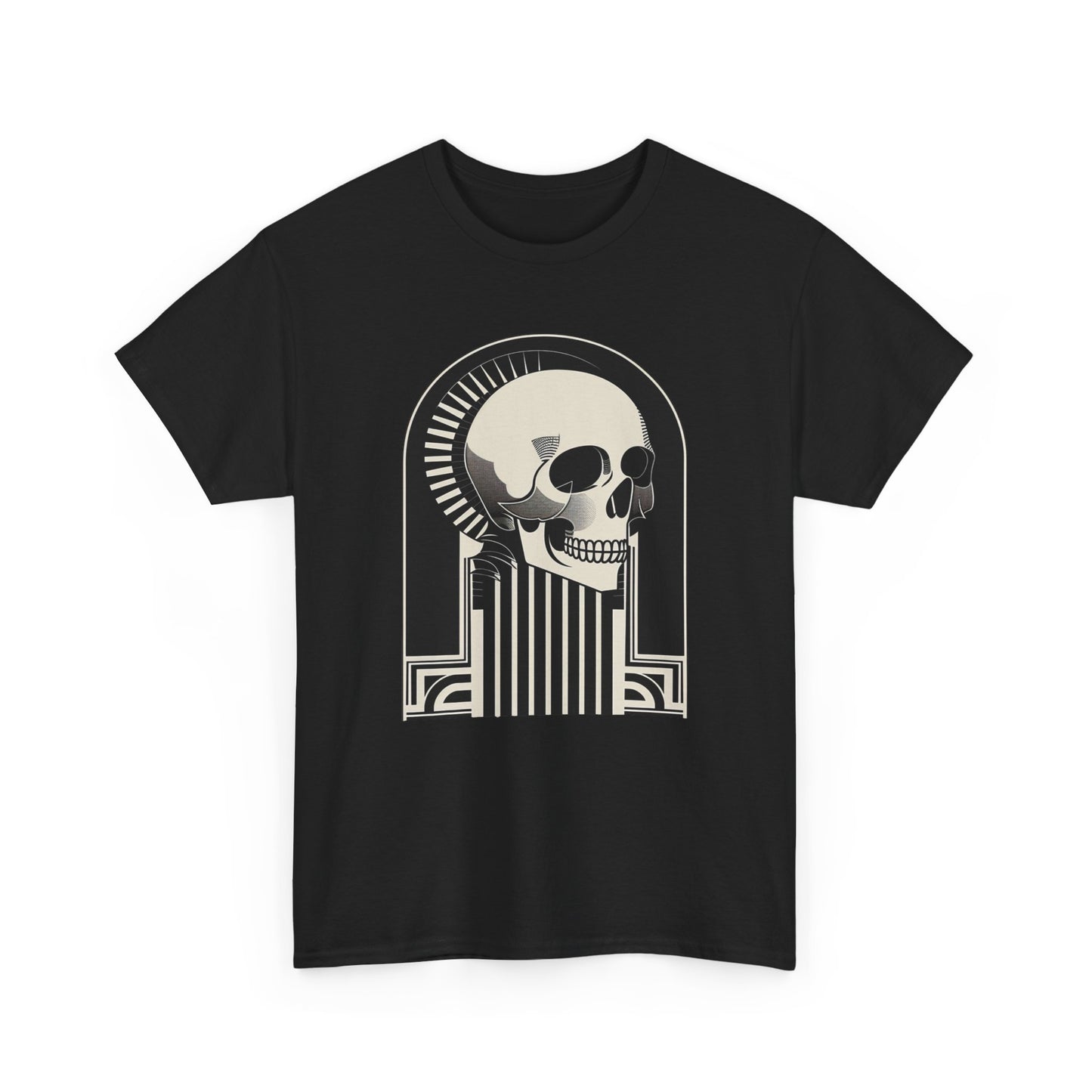Art Deco Skull Unisex Heavy Cotton Tee