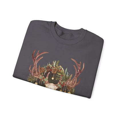 Reindeer Skull Unisex Heavy Blend™ Crewneck Sweatshirt