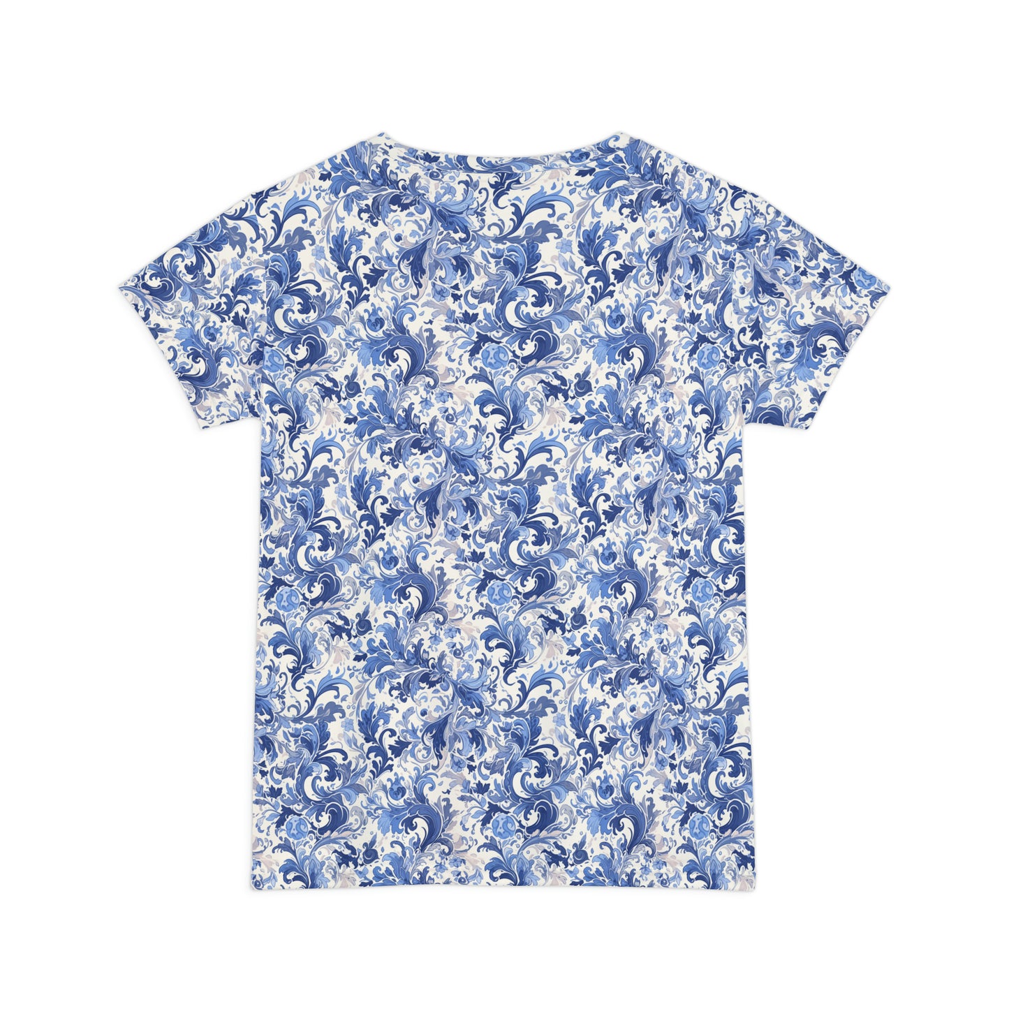 China Blue Women's Short Sleeve Shirt (AOP)