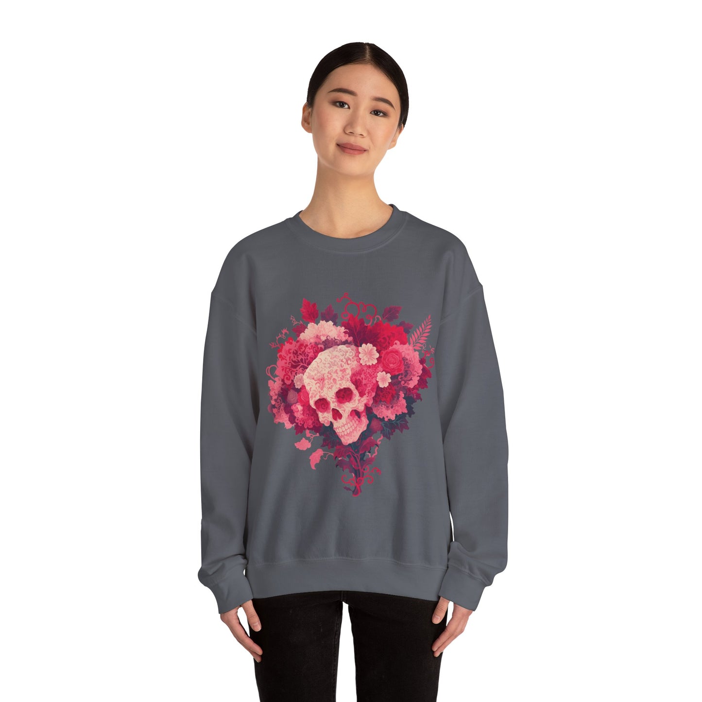 Skull Bouquet Unisex Heavy Blend™ Crewneck Sweatshirt