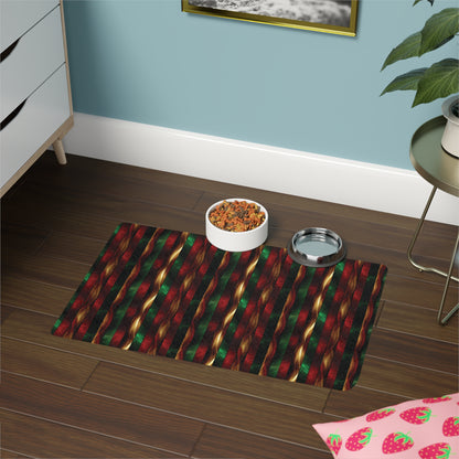 Festive Stripes Pet Food Mat (12x18)
