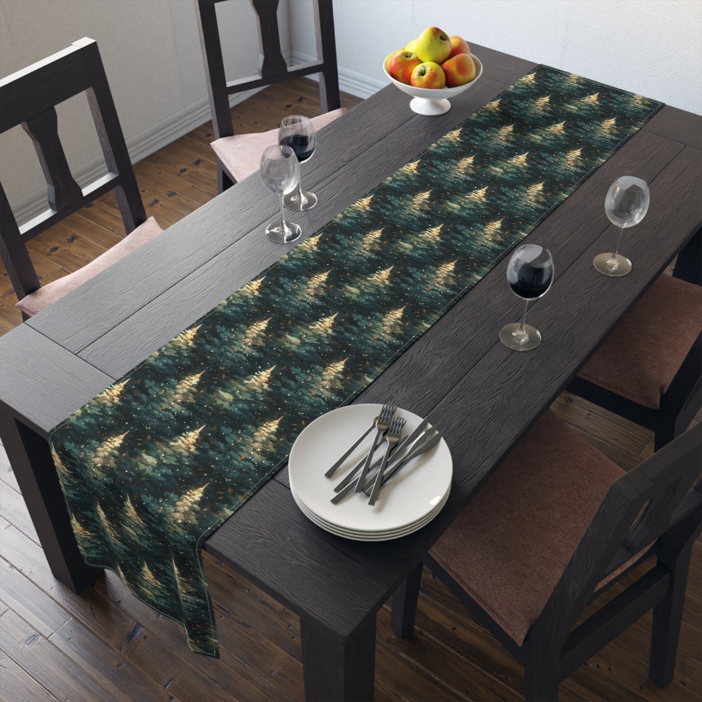 Twinkling Trees Table Runner (Cotton, Poly)