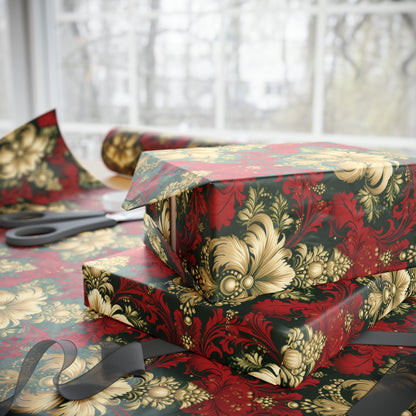 Christmas Damask Wrapping Papers