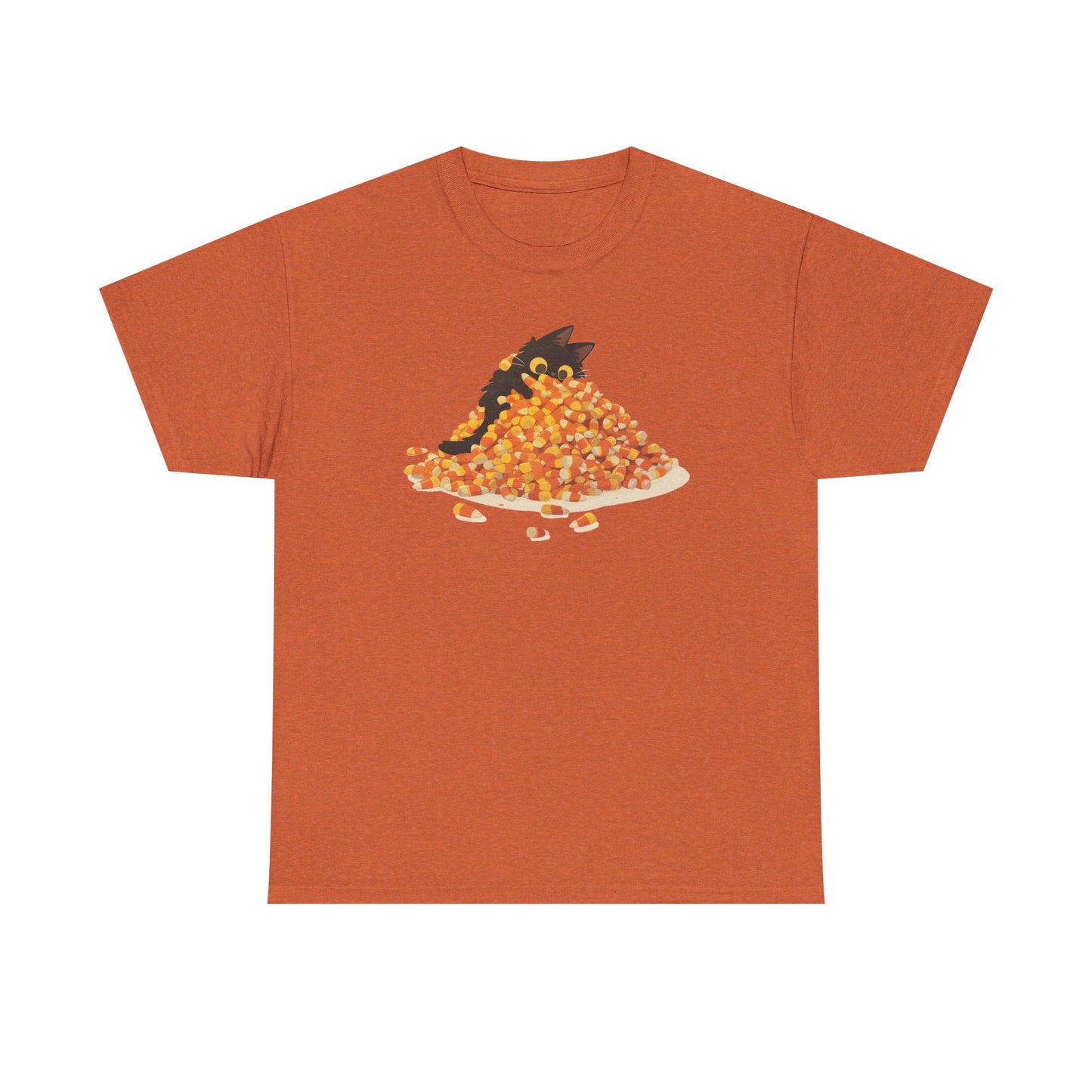 Candy Corn Cat Unisex Heavy Cotton Tee
