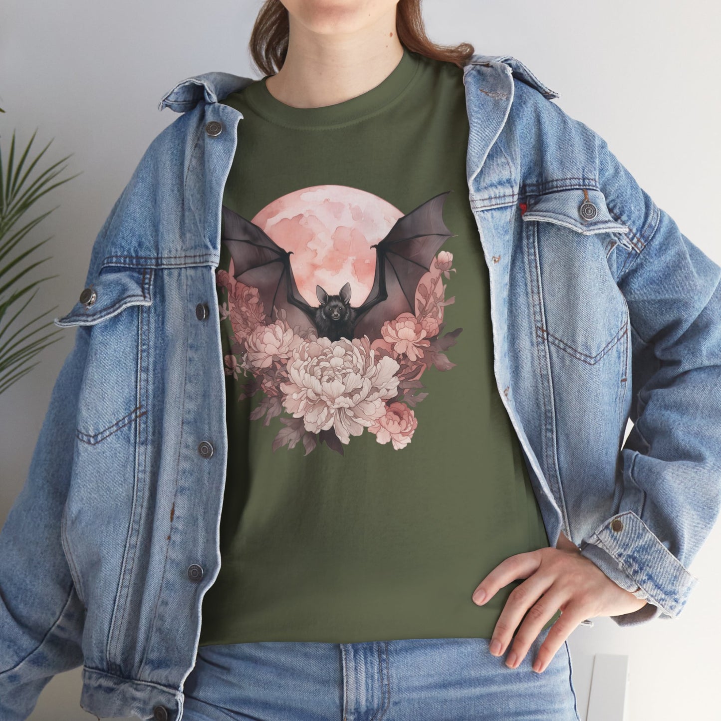 Strawberry Moon Bat Unisex Heavy Cotton Tee