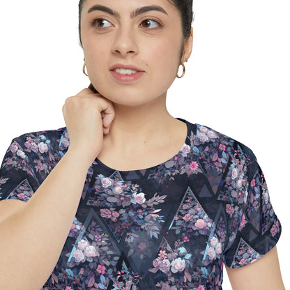 Triangles and Roses Women's Short Sleeve Shirt (AOP)