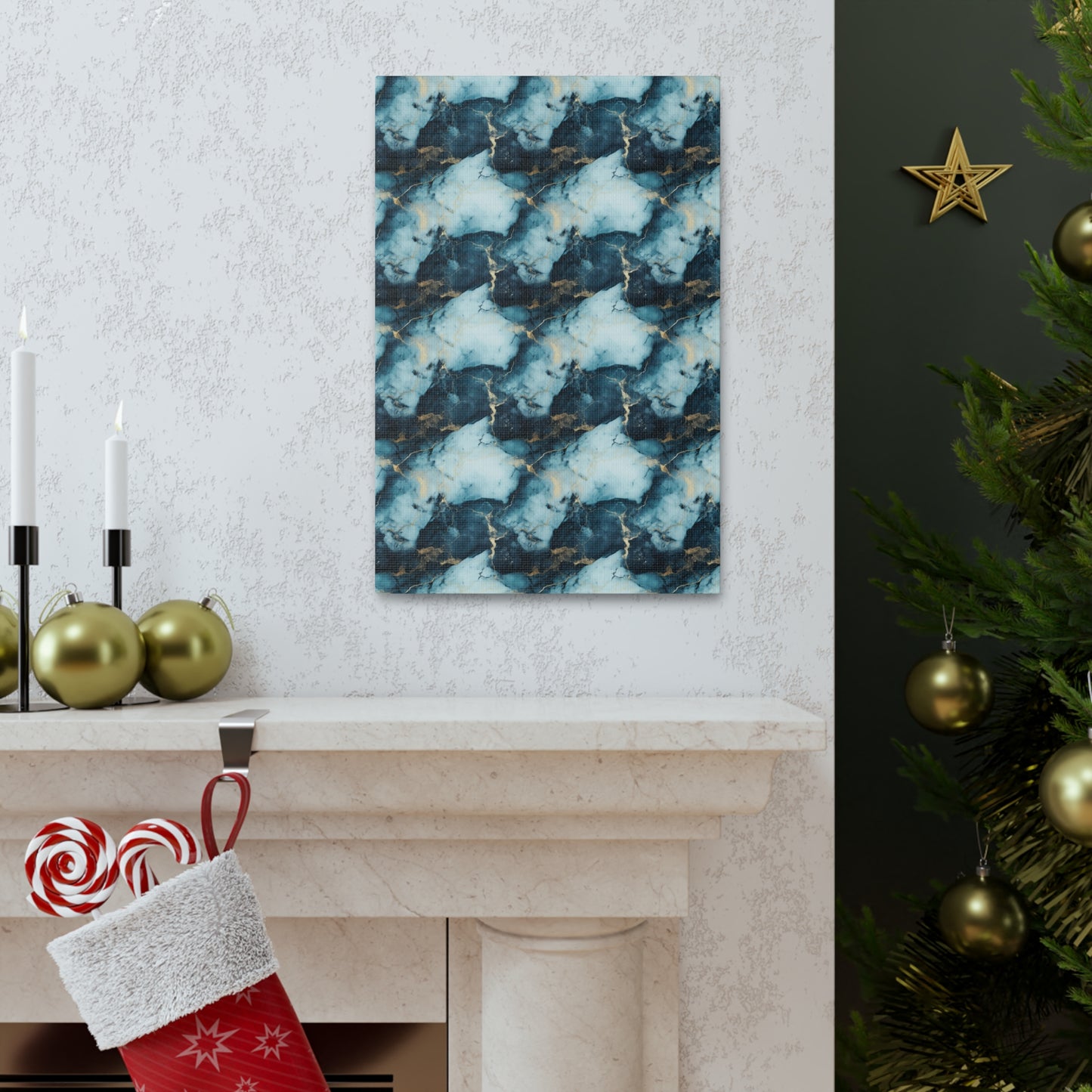 Cool Blue Marble Canvas Gallery Wrap