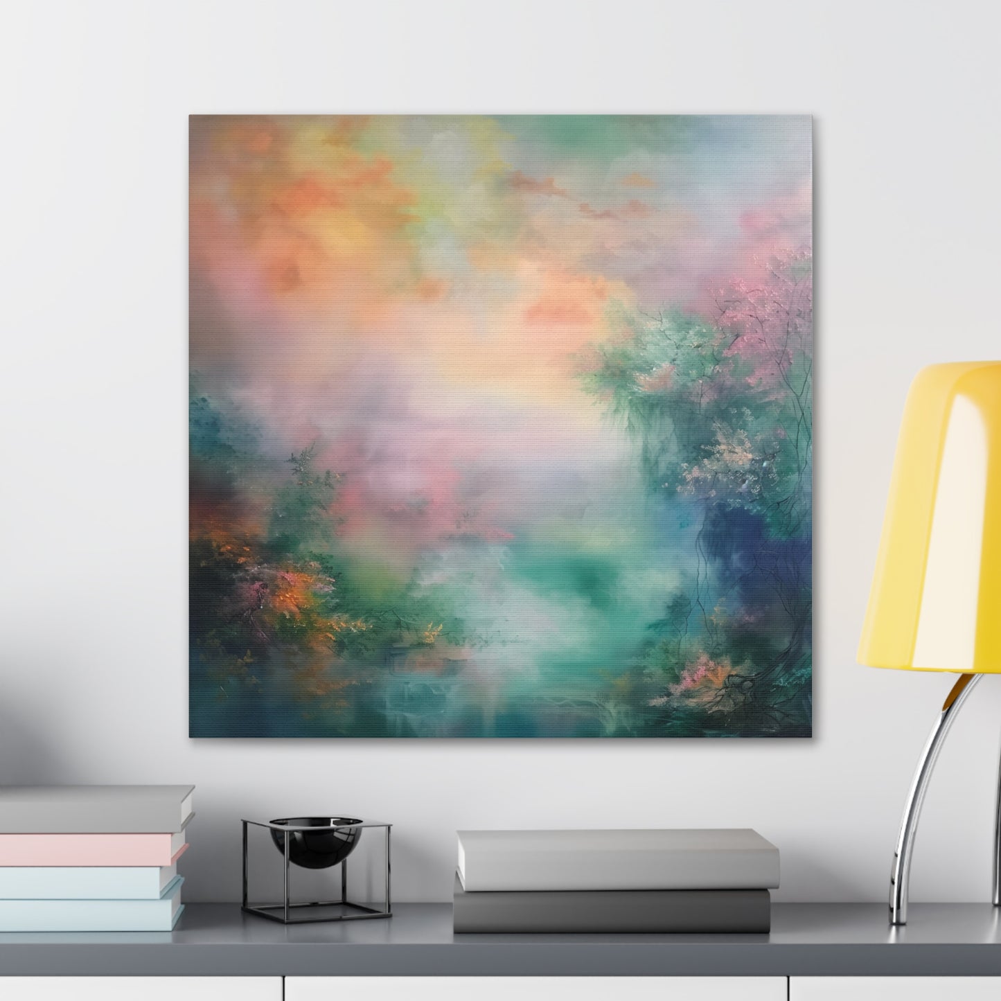 Misty Lake Canvas Gallery Wraps