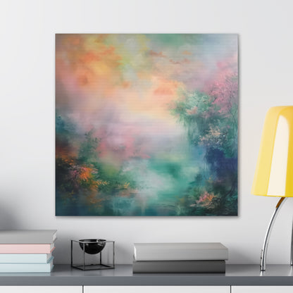Misty Lake Canvas Gallery Wraps
