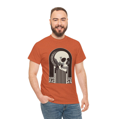 Art Deco Skull Unisex Heavy Cotton Tee
