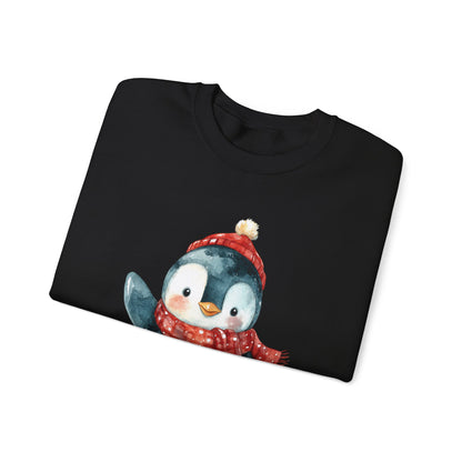 Festive Penguin Unisex Heavy Blend™ Crewneck Sweatshirt