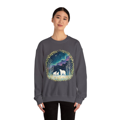 Aurora Polar Bears Unisex Heavy Blend™ Crewneck Sweatshirt