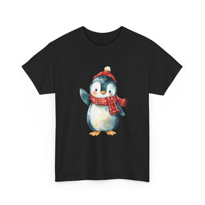 Festive Penguin Unisex Heavy Cotton Tee