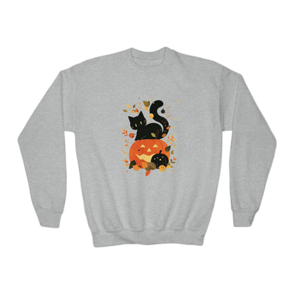 Spooky Kitty Youth Crewneck Sweatshirt
