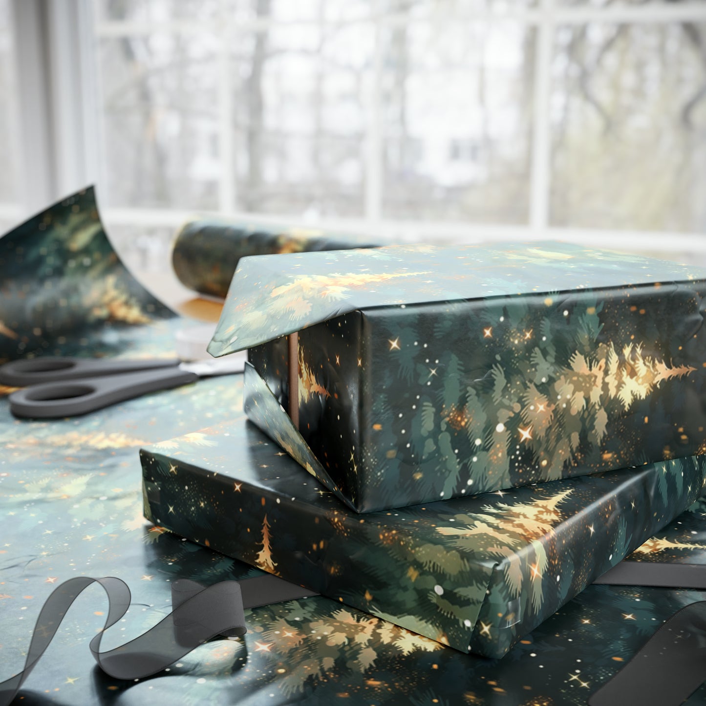 Twinkling Trees Wrapping Papers