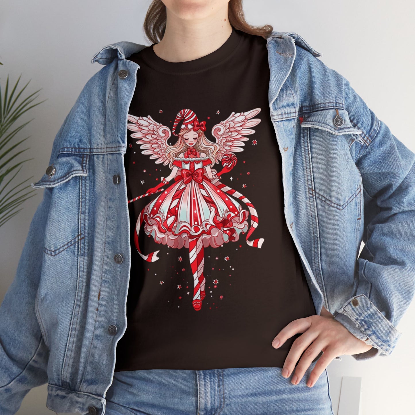 Candy Cane Angel Unisex Heavy Cotton Tee