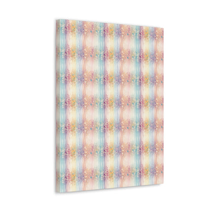 Floral Stripes Canvas Gallery Wrap