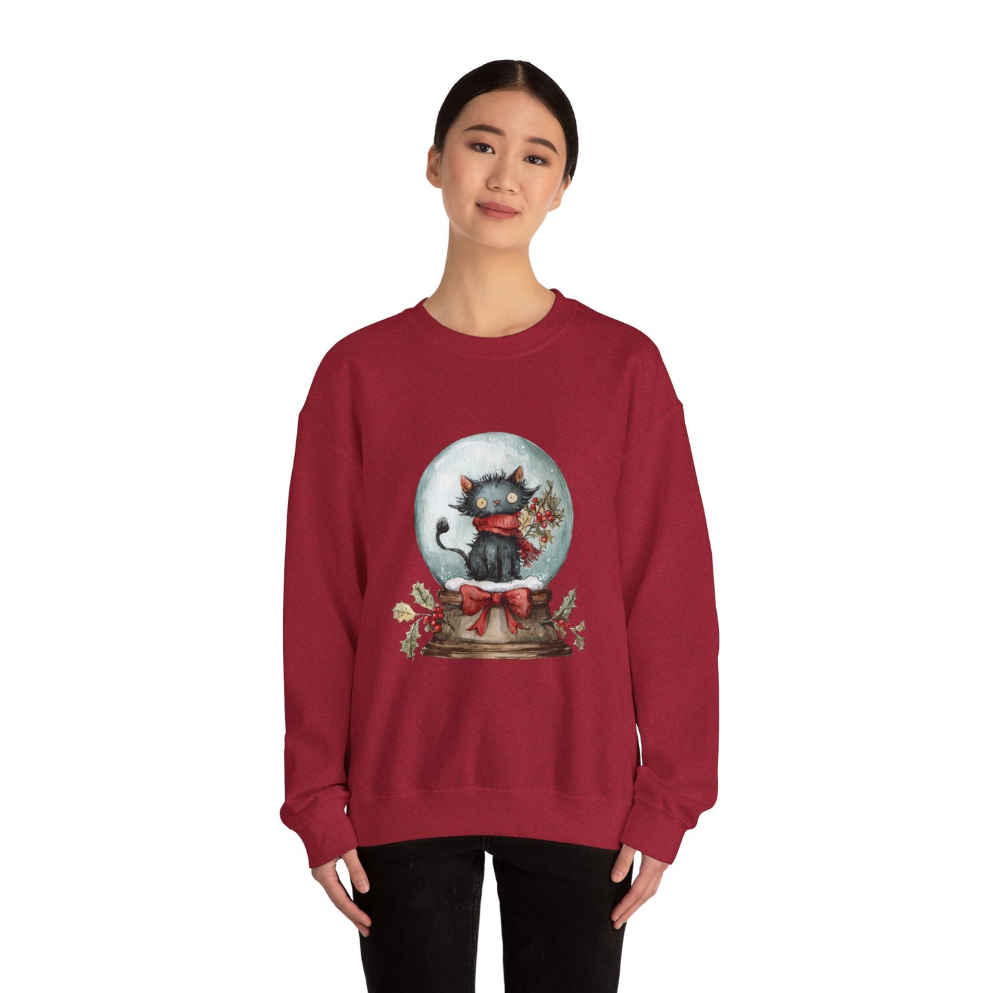 Snowglobe Cat Unisex Heavy Blend™ Crewneck Sweatshirt