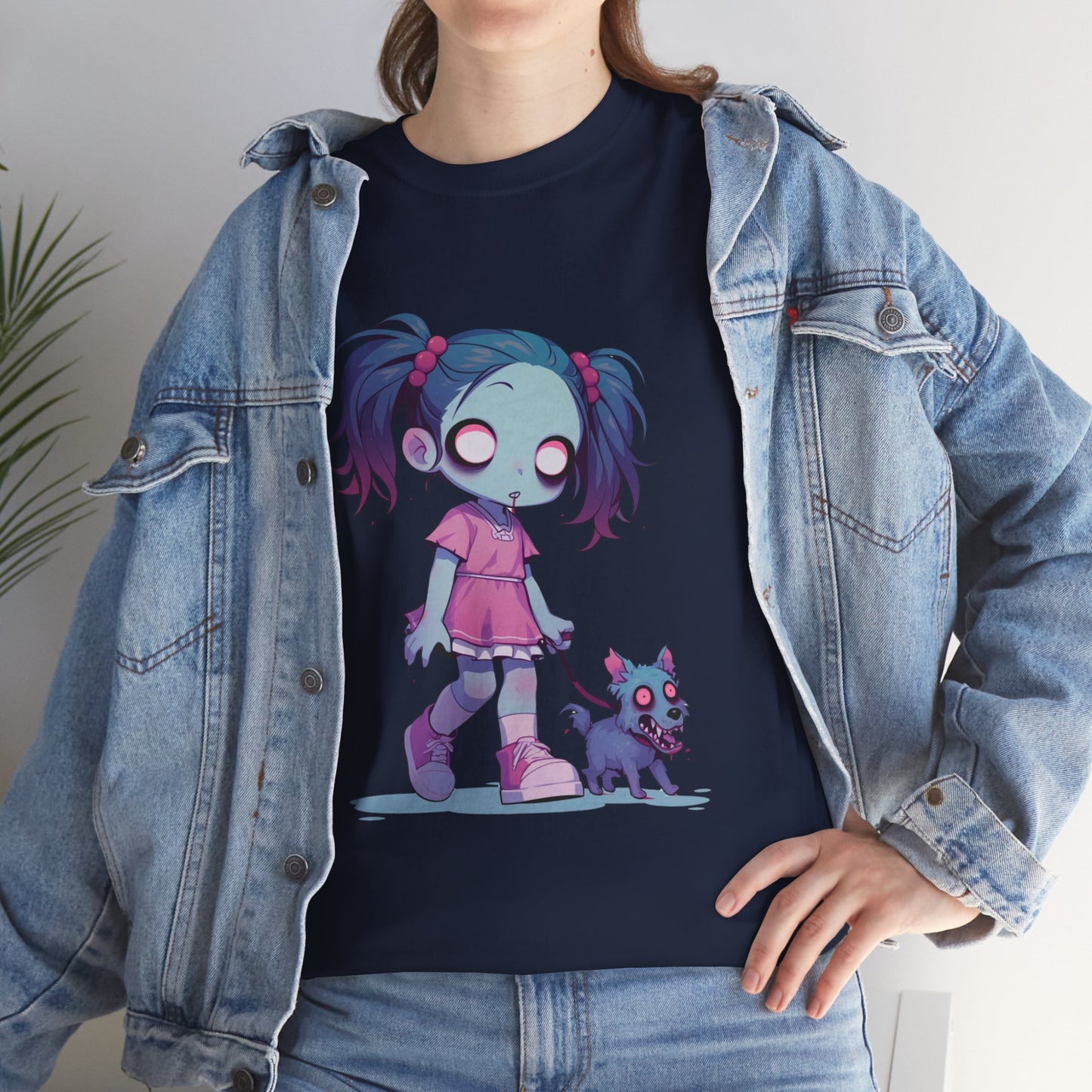 Zombie Dog Walker Unisex Heavy Cotton Tee