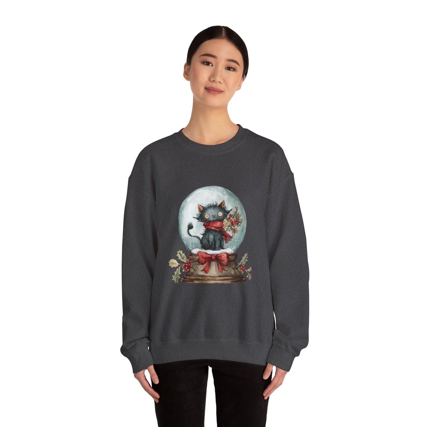 Snowglobe Cat Unisex Heavy Blend™ Crewneck Sweatshirt