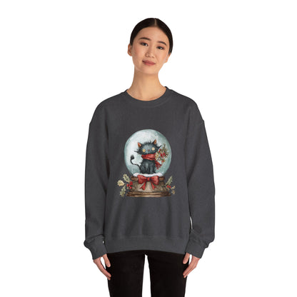 Snowglobe Cat Unisex Heavy Blend™ Crewneck Sweatshirt