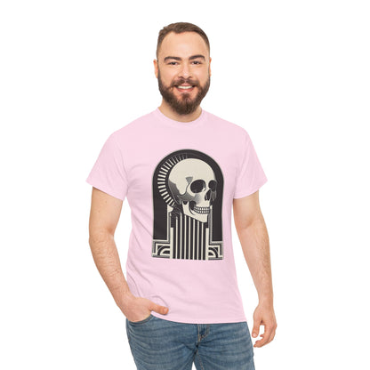 Art Deco Skull Unisex Heavy Cotton Tee