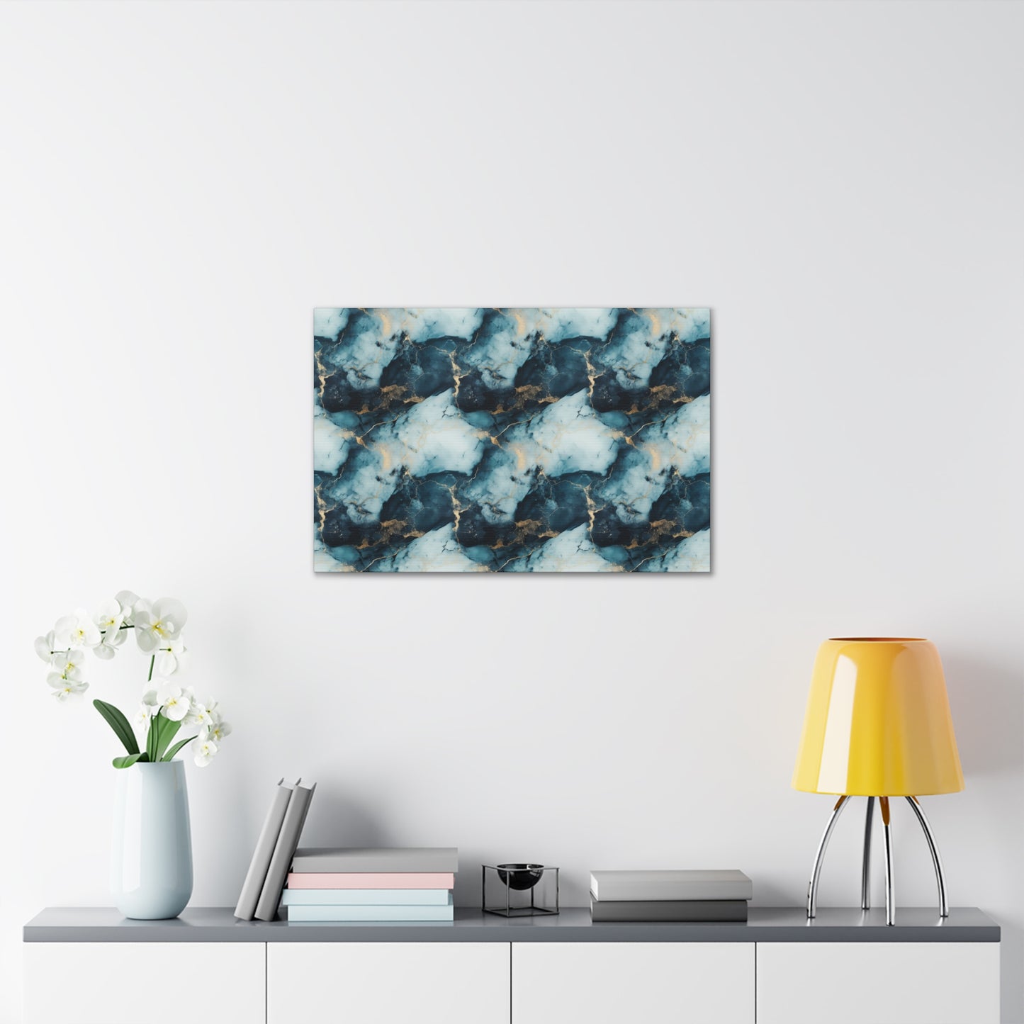 Cool Blue Marble Canvas Gallery Wrap